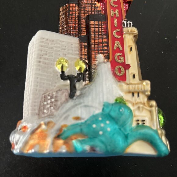 EUC Kurt S. Adler Noble Gems City Scapes CHICAGO Glass Christmas Ornament 2014 - Picture 2 of 10